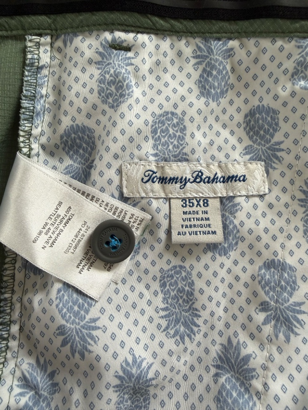 Tommy Bahama Men's Performance Shorts Size 35 Green Marlin Logo Stretch 35x8 - Picture 8 of 10
